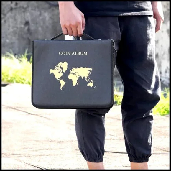 Premium Coin Collection Album Binder with 200 Pockets and 30 Currency Sleeves - Picture 2 of 7